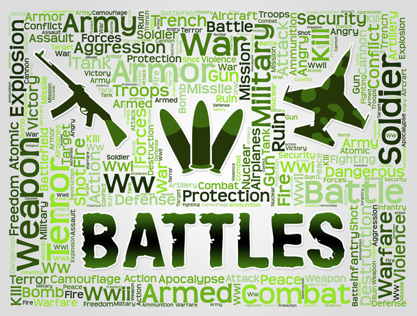 Battles Words Represents Military Action And Affray - Photo, Image