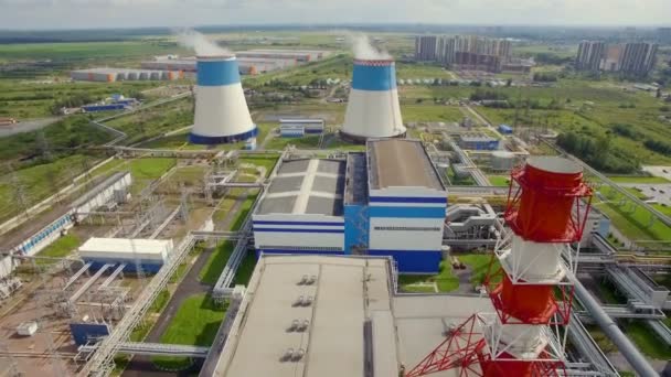 Vista aérea da central eléctrica
 - Filmagem, Vídeo