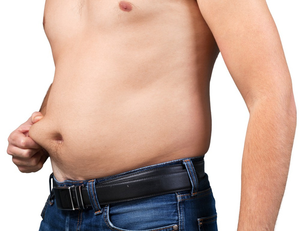 Fat man with a big belly. - Foto, Bild