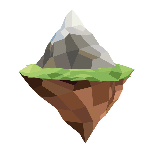 floating piece of land icon - Vector, Imagen