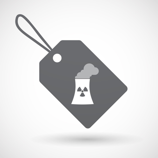 Isolated label with a nuclear power station - Vector, Image