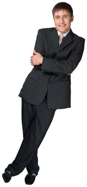 young businessman standing on white - Zdjęcie, obraz