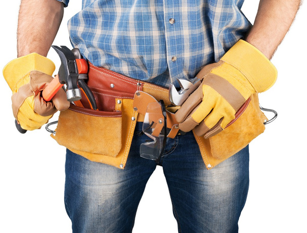 Male worker with tool belt - Foto, Imagen