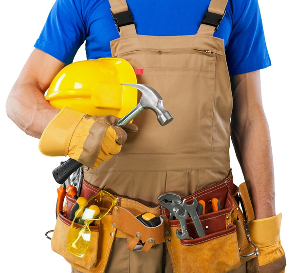 Male worker with tool belt - Фото, изображение