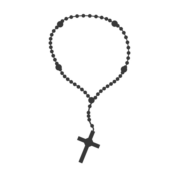 rosary nacklace cross religion icon. Vector graphic - Vector, Image