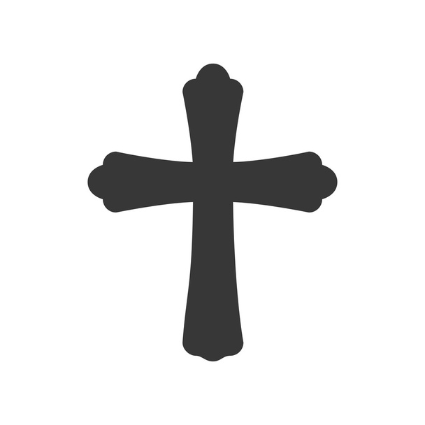 Kruis shapepictogram god geloof religie. Vectorafbeelding - Vector, afbeelding