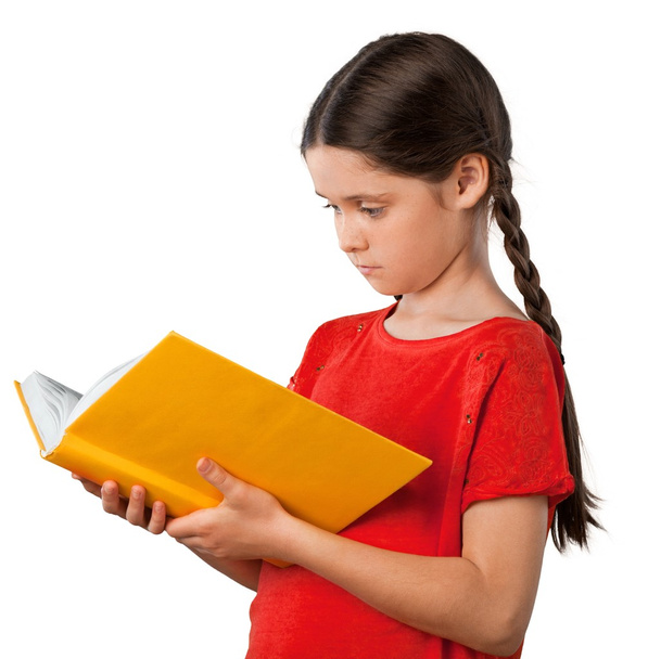 little student girl with  book - Foto, afbeelding