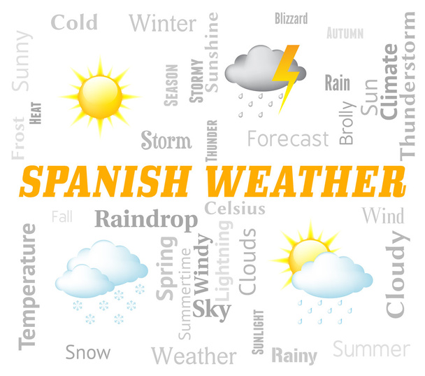 Il tempo spagnolo rappresenta le condizioni meteorologiche e le previsioni
 - Foto, immagini