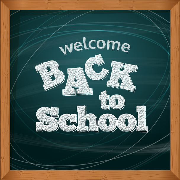 Back to school.  School icons on a blackboard. Vector illustrati - Вектор, зображення