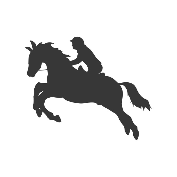 koně zvířata zbavit silueta sport hobby ikona. Vektorové grafiky - Vektor, obrázek