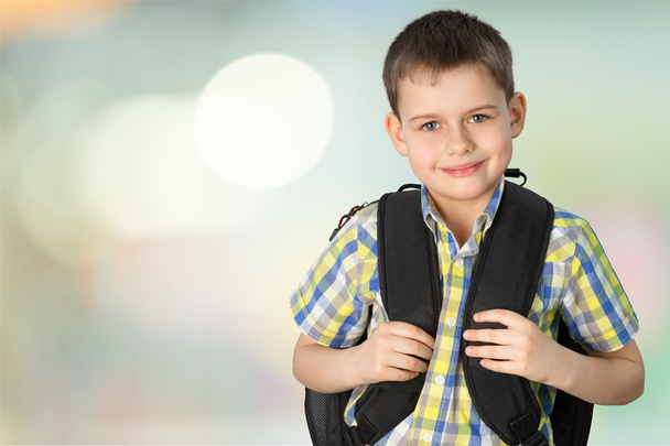 Little boy with backpack - Φωτογραφία, εικόνα