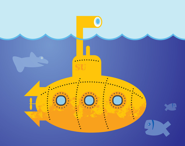 Желтая подводная лодка
 - Вектор,изображение
