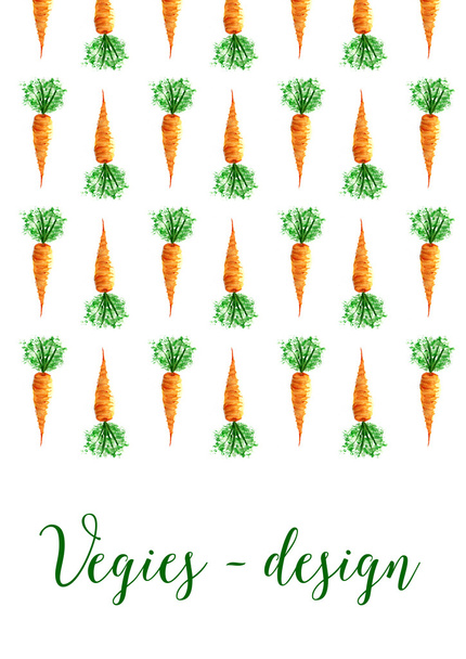 Aquarell Karotten Hintergrund für flayer Design - Foto, Bild