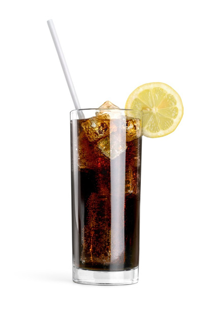 Cola in glass with ice  - 写真・画像