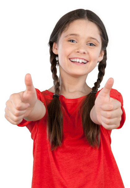 girl showing thumbs up - Photo, image