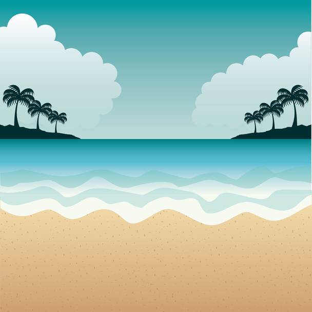 beach landscape summer icon - Vector, Image