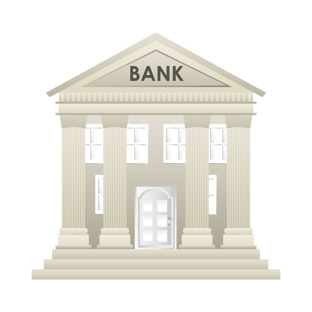 bank building construction silhouette icon - Vector, Image