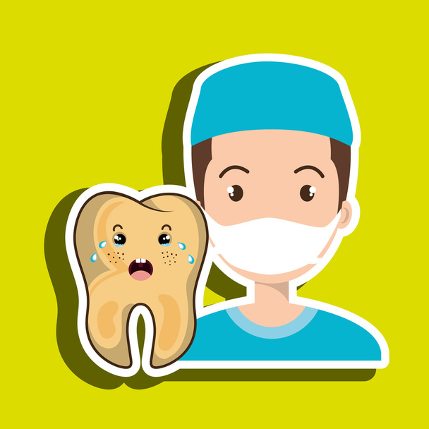 Hemşire diş hasta ağrı - Vektör, Görsel