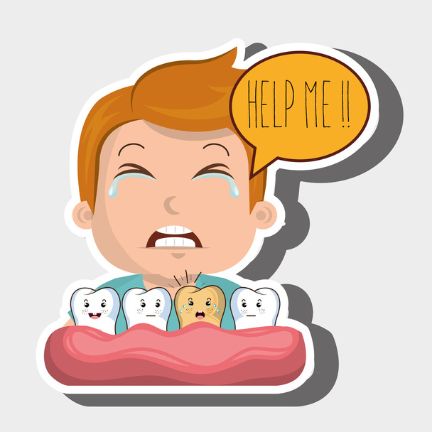 childhood sick pain tooth - Vector, Image