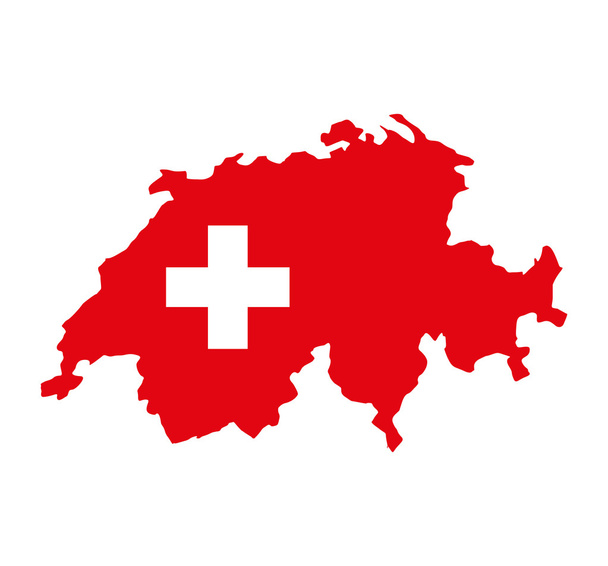 Ícone de emblema isolado suíço
 - Vetor, Imagem