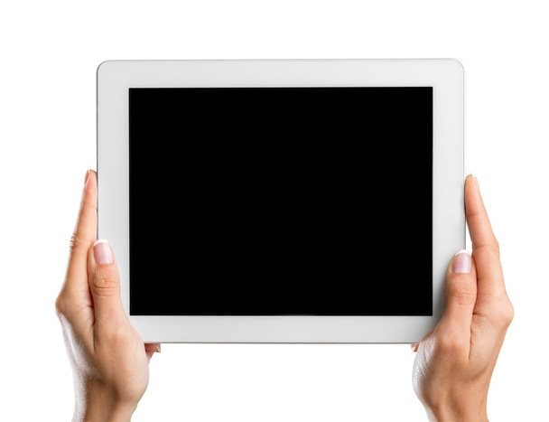 Mujer sosteniendo tableta digital - Foto, imagen