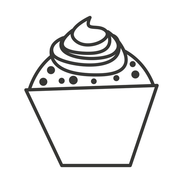 delicious cupcake silhouette icon - Vektor, kép