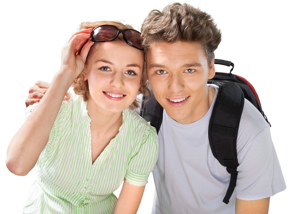 smiling  young couple  - Foto, Bild