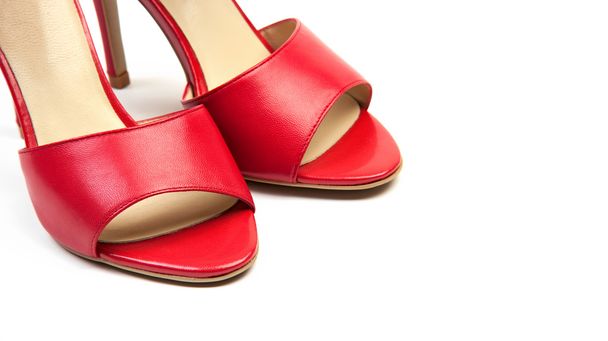Cropped view of a pair of women high heel sandals - Φωτογραφία, εικόνα