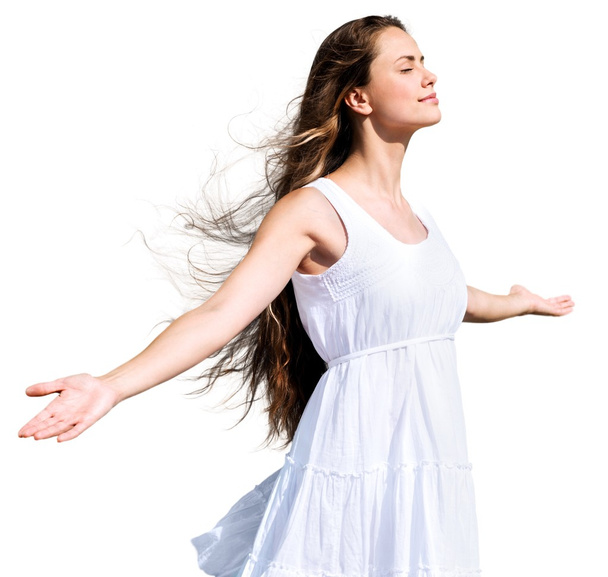 Young woman with long waving hair - Foto, imagen