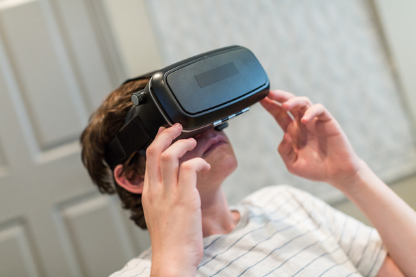 Teenage boy and VR goggles - Photo, Image