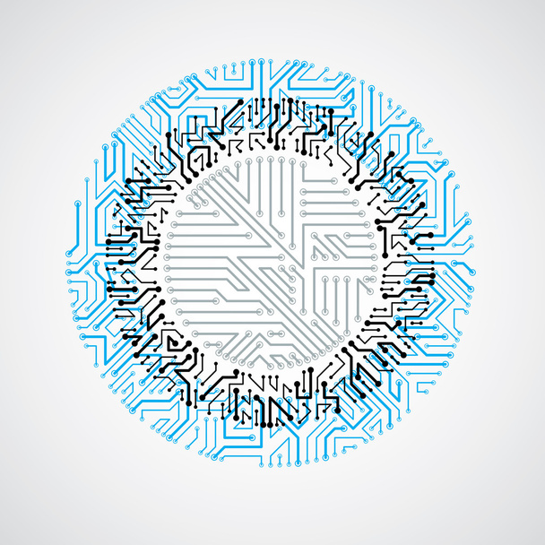 Technologie-Illustration mit rundem Blau - Vektor, Bild
