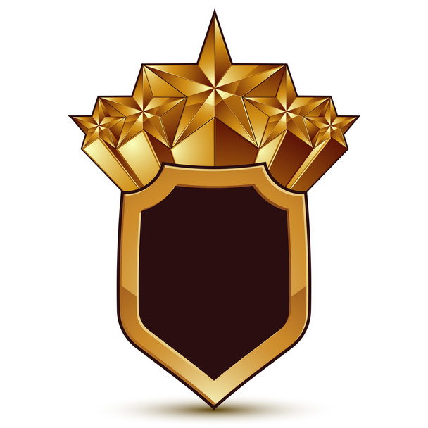 template with polygonal golden stars - Вектор, зображення