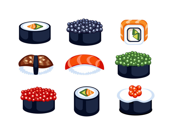 Sushi food vector isolated - Вектор, зображення