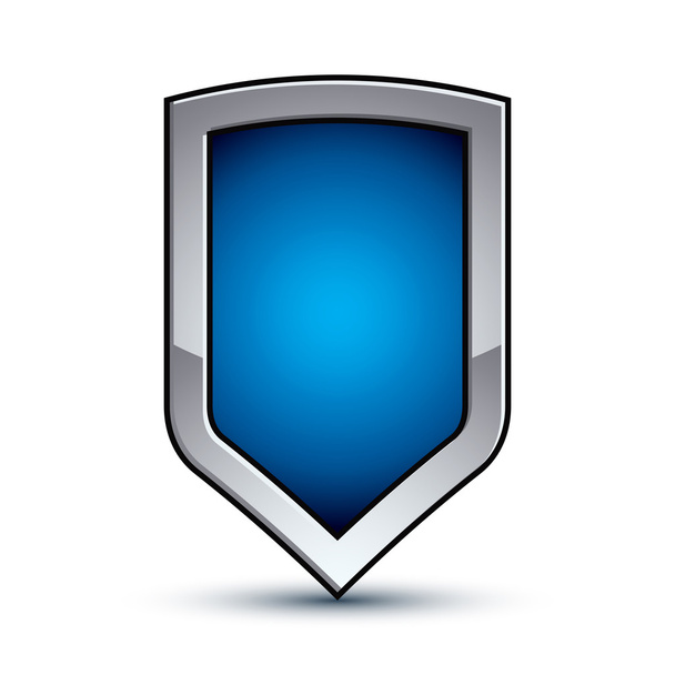 blue emblem with silver outline - Vettoriali, immagini