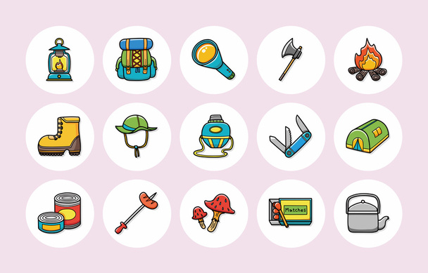 Camping and outdoor icons set,eps10 - Vector, Image