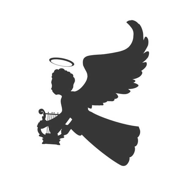 ángel silueta hada ala cielo icono. Gráfico vectorial
 - Vector, Imagen