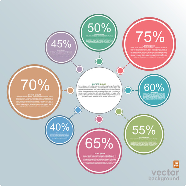 Diagrama circular con plantilla de infografía de porcentajes. Ilustración vectorial. EPS10
 - Vector, imagen