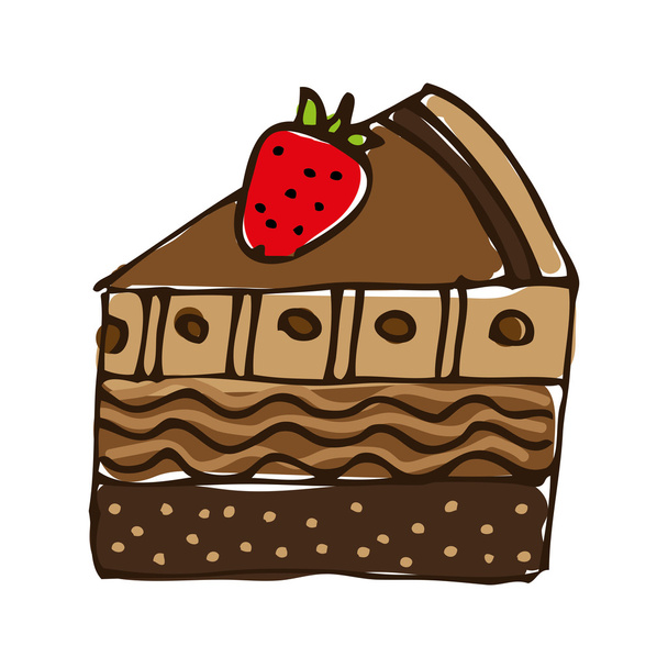 delicious cake silhouette icon - Vektor, obrázek