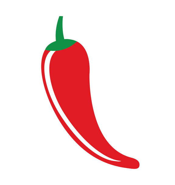 Chili peper plantaardige pictogram - Vector, afbeelding