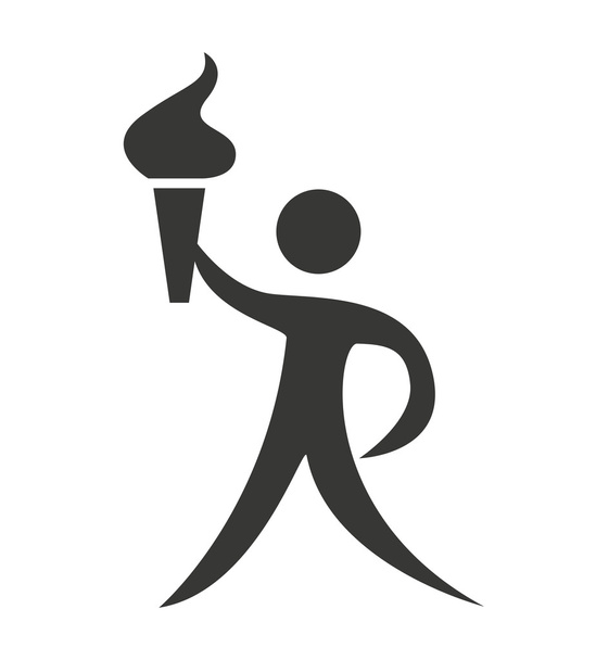 figure athlete silhouette icon - Vector, Image
