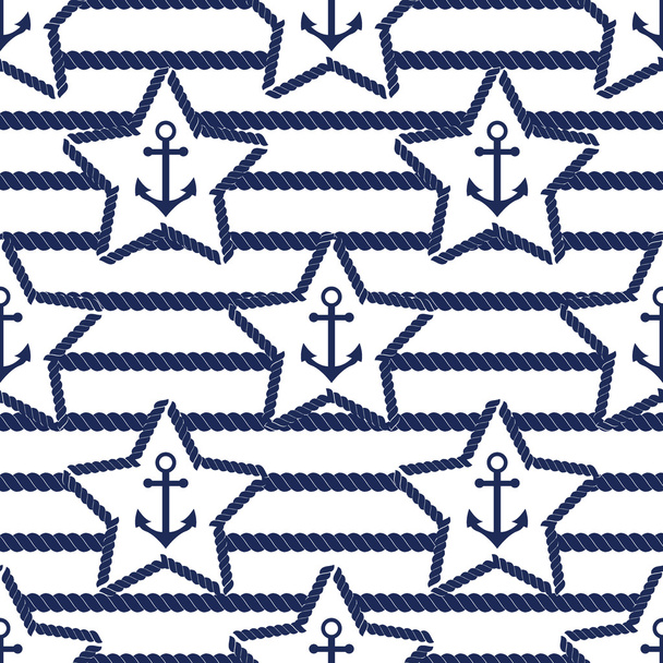 Conjunto de patrones marinos y náuticos sin costura. Ilustración vectorial
. - Vector, Imagen