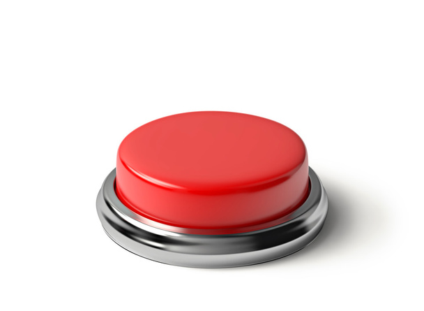Red button isolated on white - 写真・画像