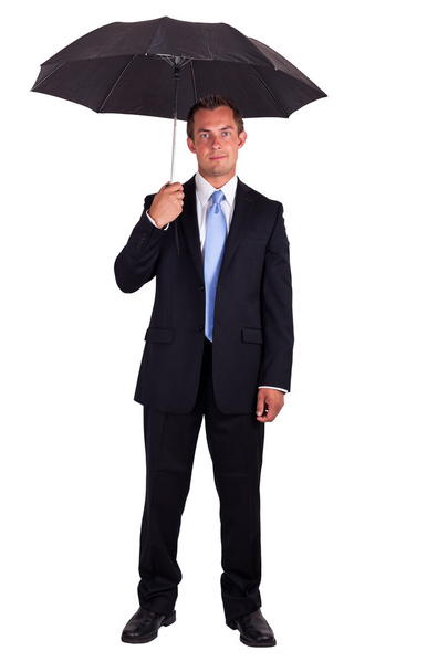 Business man with umbrella - Φωτογραφία, εικόνα