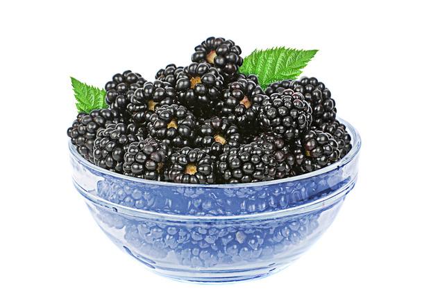 Blackberries fruits with leaf - Photo, Image