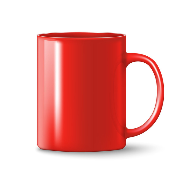 photorealistic red cup - Vector, Image