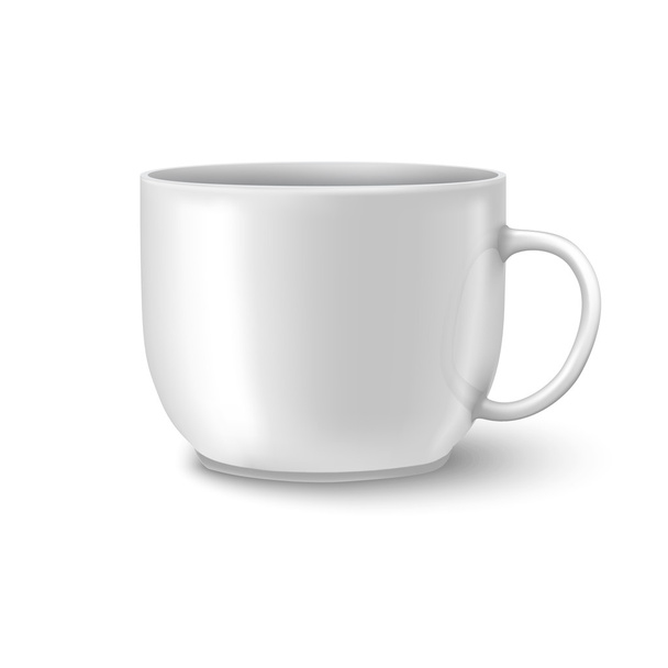 写実的な白いカップ - ベクター画像