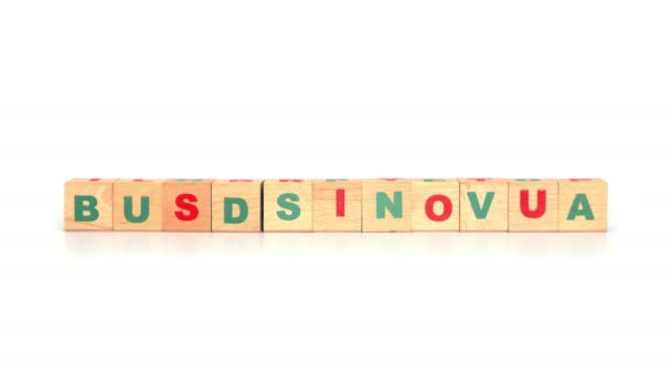Businessman word made from wooden cubes - Footage, Video