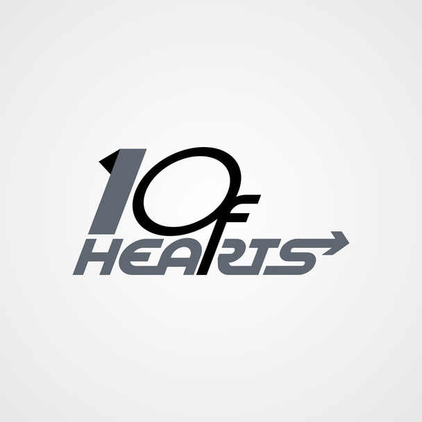 10 of hearts logo - Vector, Image