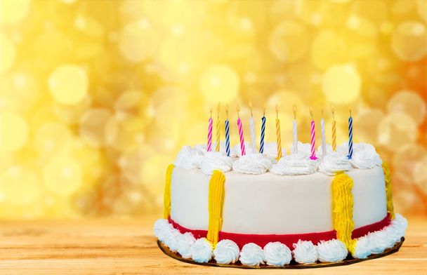 Birthday cake with candles - 写真・画像