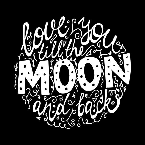 font for moon black background illustration - Vektor, Bild